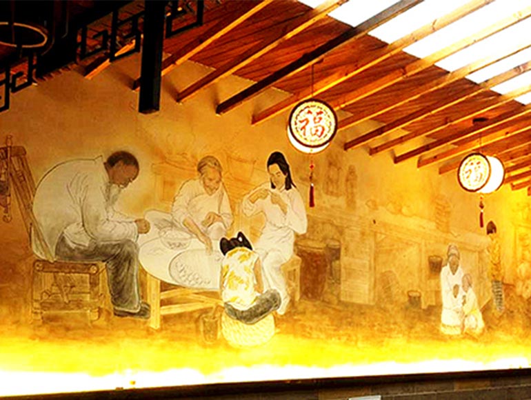 笑來(lái)喜清揚(yáng)路店面墻體彩繪